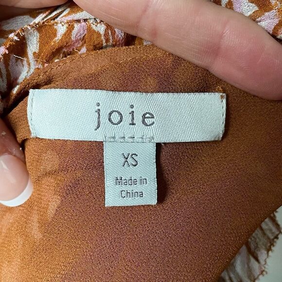 JOIE Ackley Print Silk Flowy Tank With Crisscross Straps in Back - Picture 9 of 10